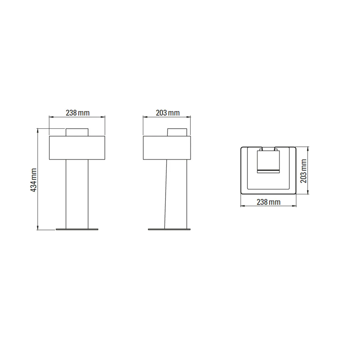 Technische Zeichnung DCW Editions Collection Cauvet Tischleuchte IOTA