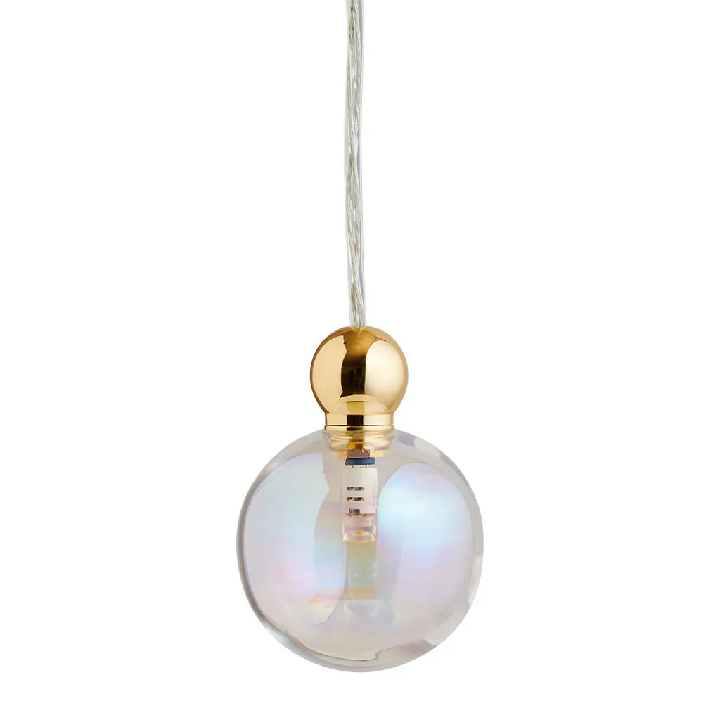 Uva Pendelleuchte M Ø 7 cm, Chameleon, Gold, mit Einzelbaldachin Uva Pendelleuchte M Ø 7 cm, Chameleon, Gold, für Multi-Baldachin