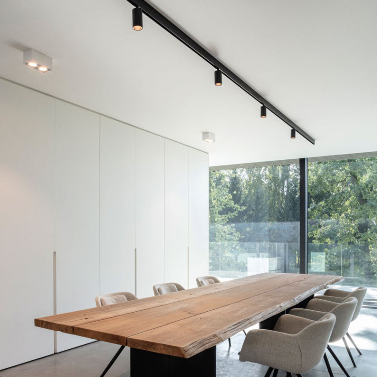 MINIGRID ON 250 93050 DIM8 Aufbaustrahler, L: 20,5 cm, B: 10,5 cm, Weiß & Schwarz, Warmweiß 3000K, 50°