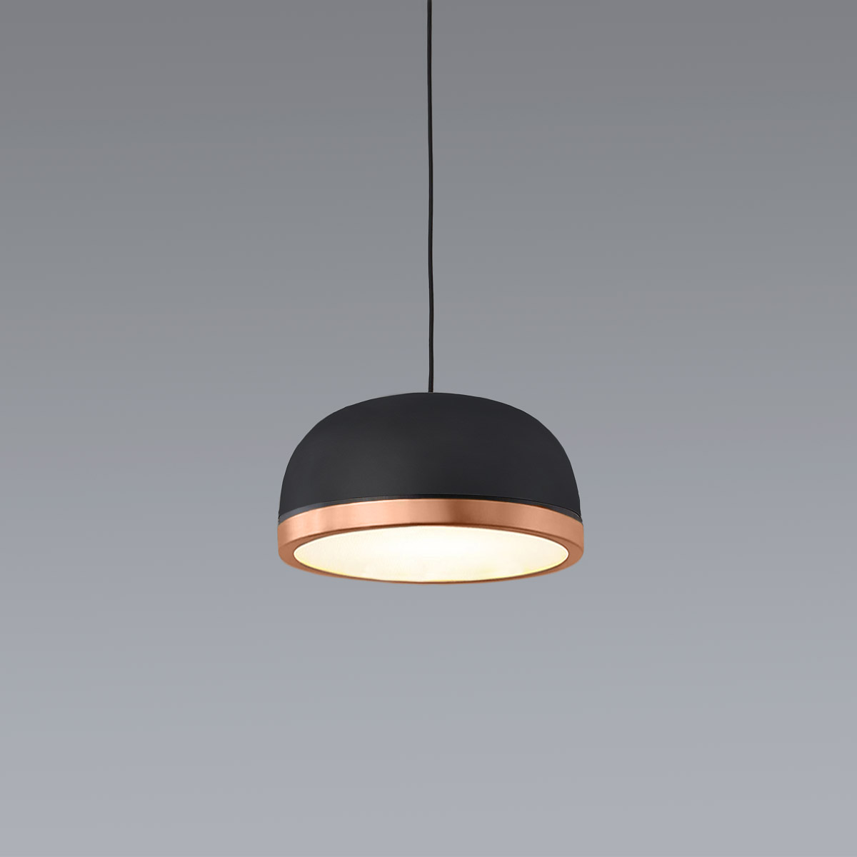 TOOY Molly 556.22 Pendelleuchte Ø: 20 cm, Schwarz, Kupfer – diffuses, blendfreies Licht