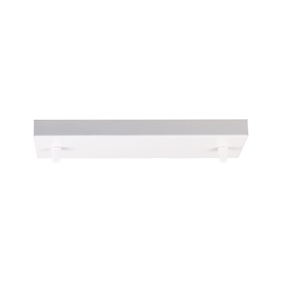 Lampen Baldachin Metall 2-fach rechteckig 30 x 9,5 x 2,5 cm, Weiß