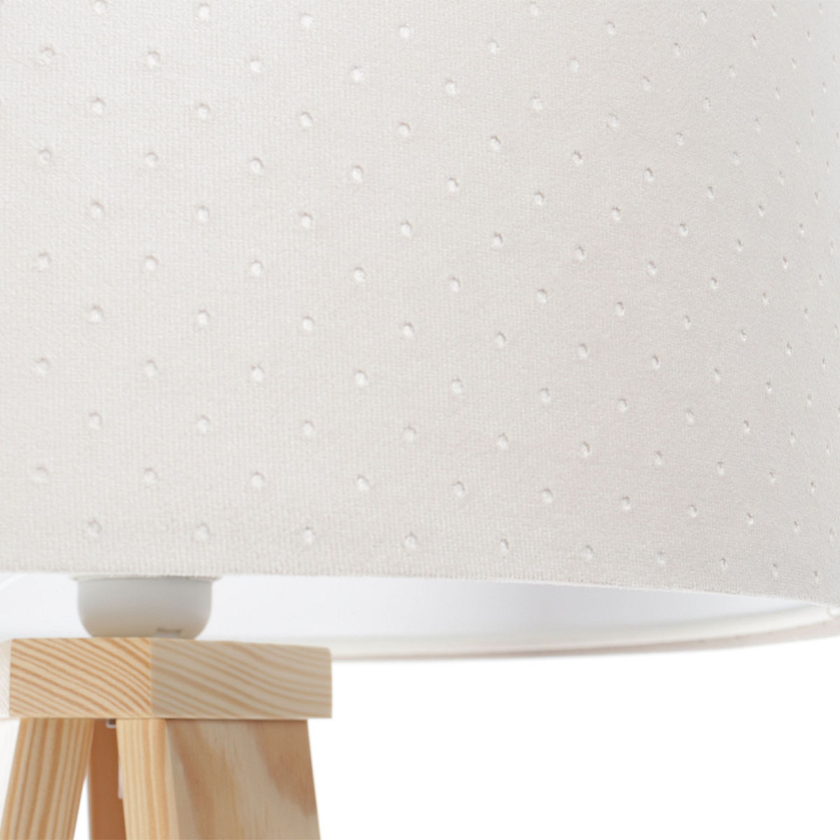 Kinder Stehleuchte, Ecru, Holz,  Ø: 40 cm