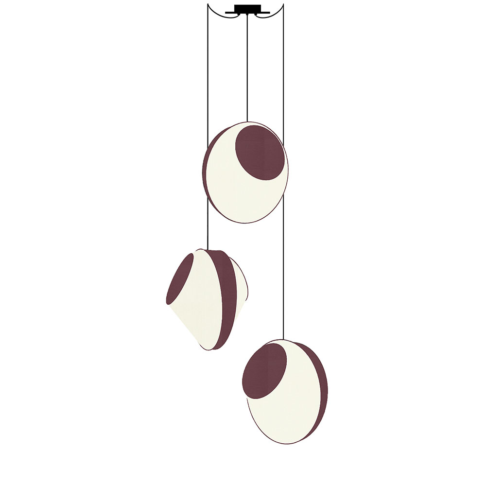 Reef Pendelleuchte Large 3-flammig, Weiß/ Rot, Ø: 95 cm