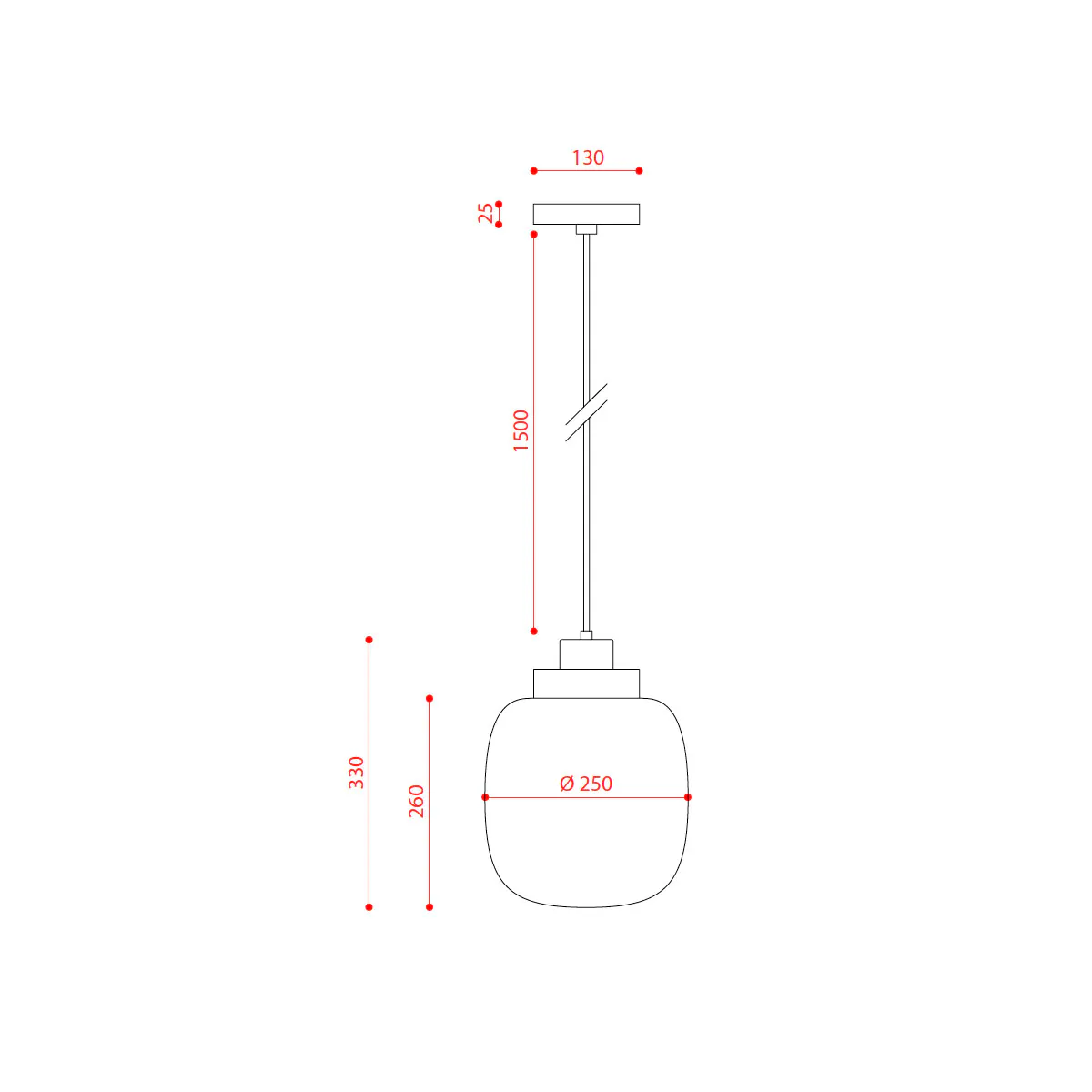 Legier 557.22 Pendelleuchte, Schwarz & Kupfer, Opalglas