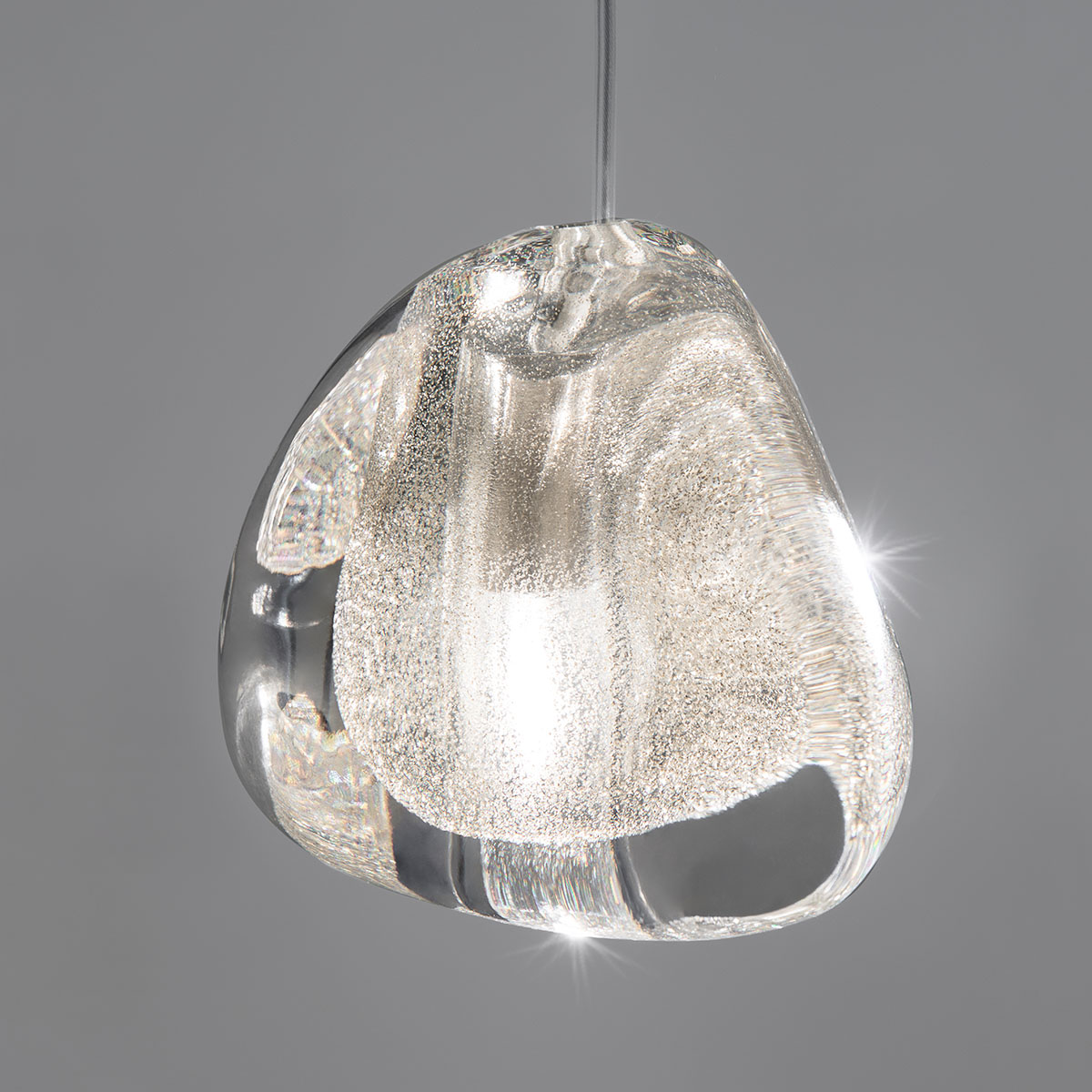 Mizu Pendelleuchte Ø: 11 cm, Silver Dust, G4, IGBT