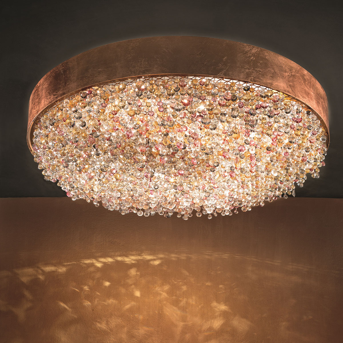 Olà PL6 40 Deckenleuchte, Gold brüniert, Ø: 40 cm, Retrofit Olà PL12 120 Deckenleuchte, Weiß matt, Ø: 120 cm, LED-Modul