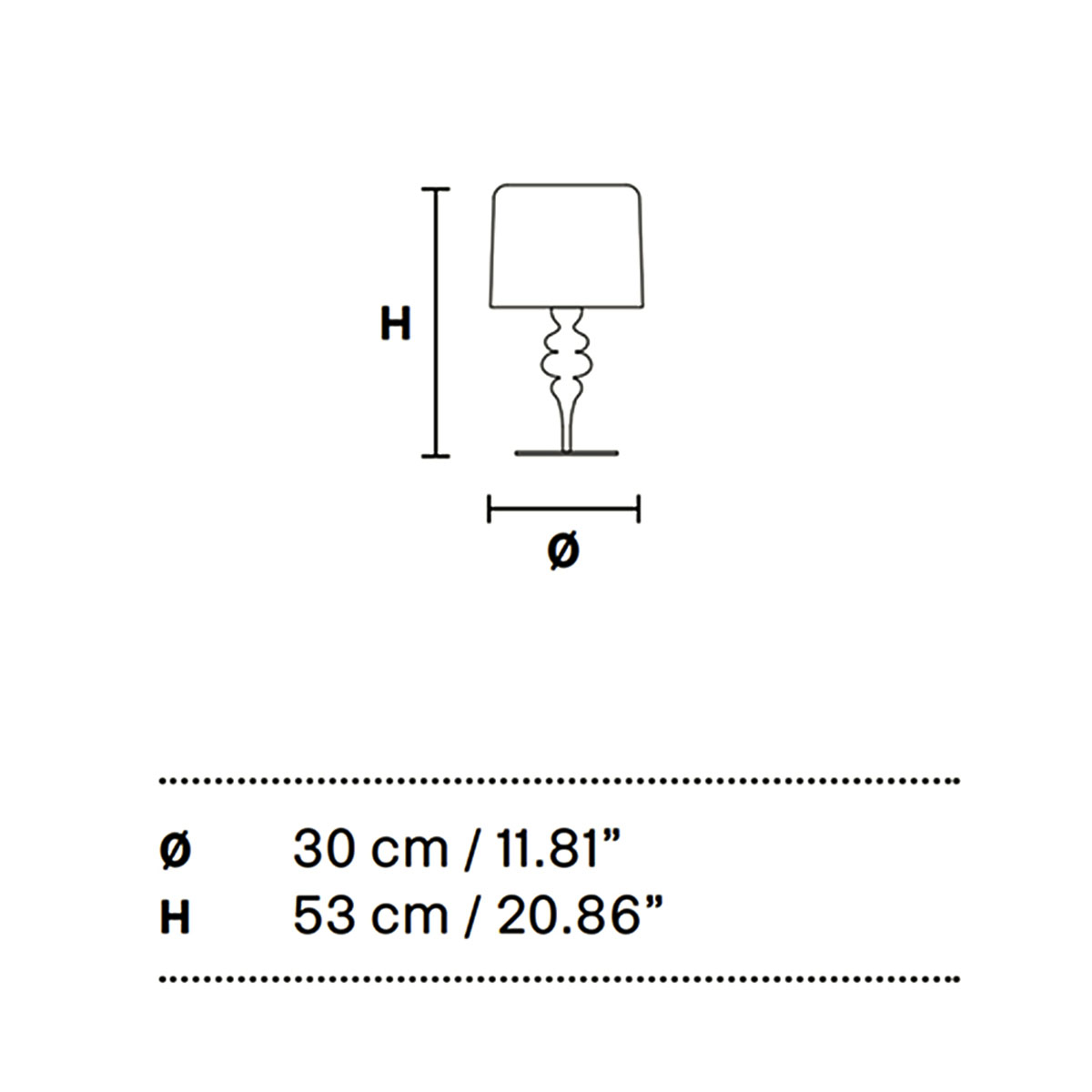 Eva TL1 M Tischleuchte, Blattsilber, H: 53 cm