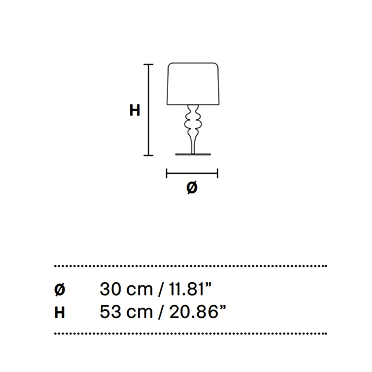 Eva TL1 M Tischleuchte, Blattsilber, H: 53 cm