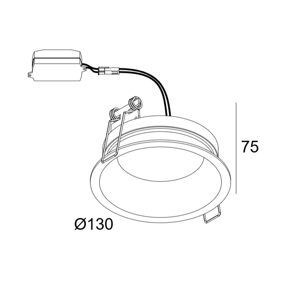 Delta Light DIRO SBL S IP 930 Einbaustrahler, Weiß, Ø: 13 cm, Warmweiß 3000K