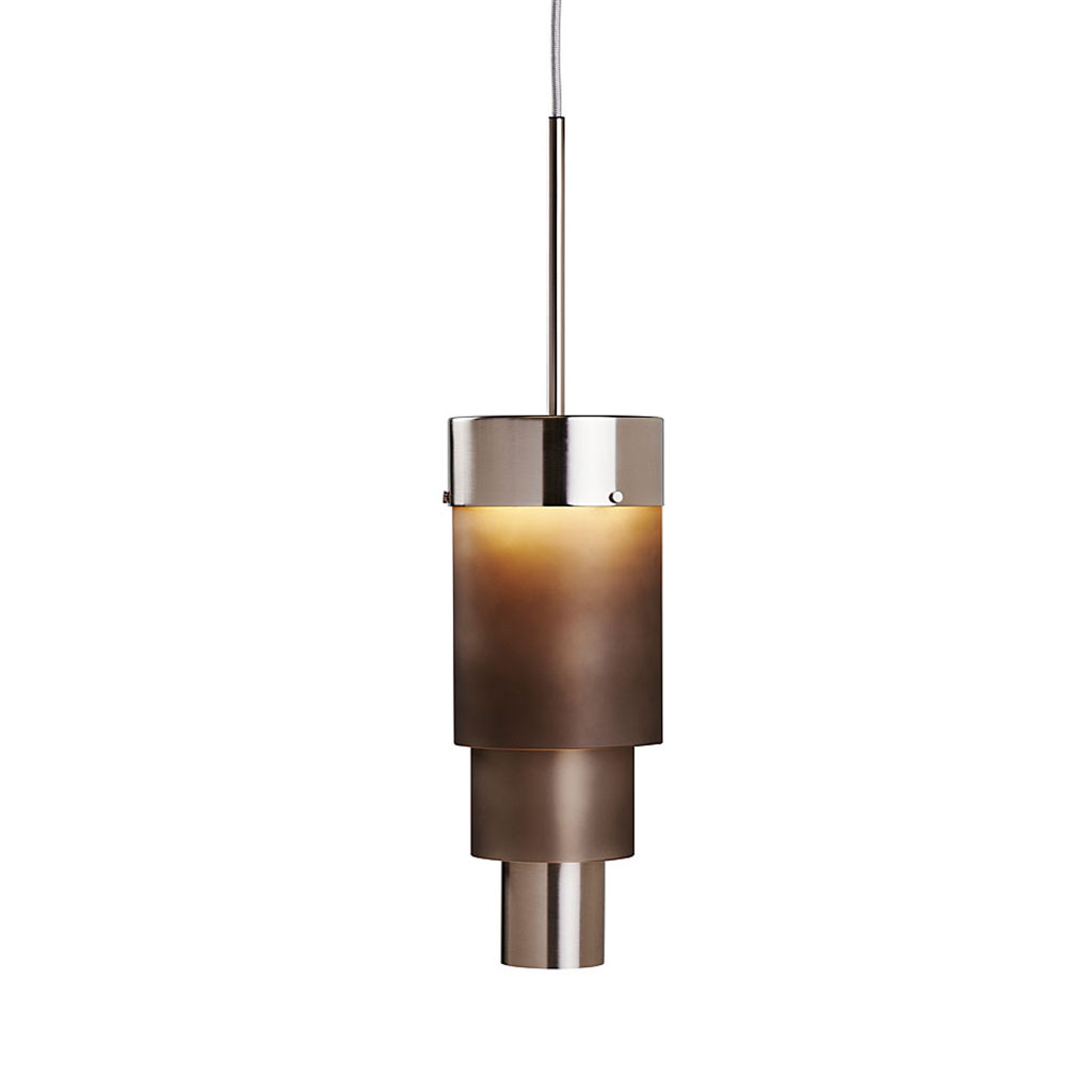 A-Spire Pendelleuchte L Ø 14 cm, Sand Smokey Grey, Silber