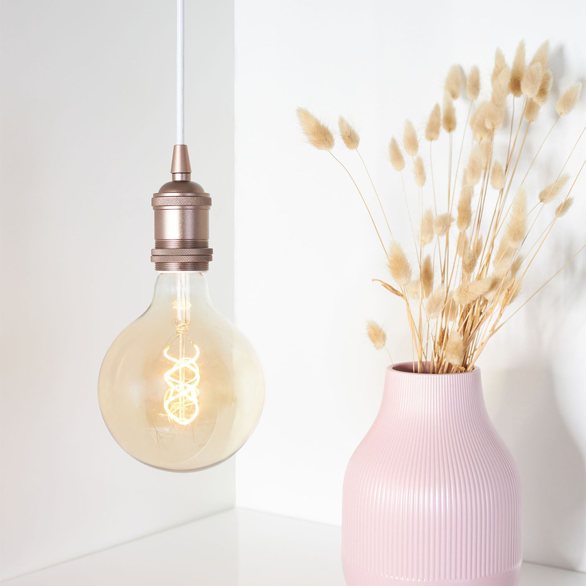 Lampenfassung E27 Aluminium mit Gewinde mit Ring Champagner