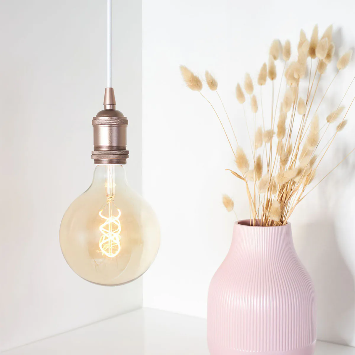 Lampenfassung E27 Aluminium mit Gewinde mit Ring Champagner