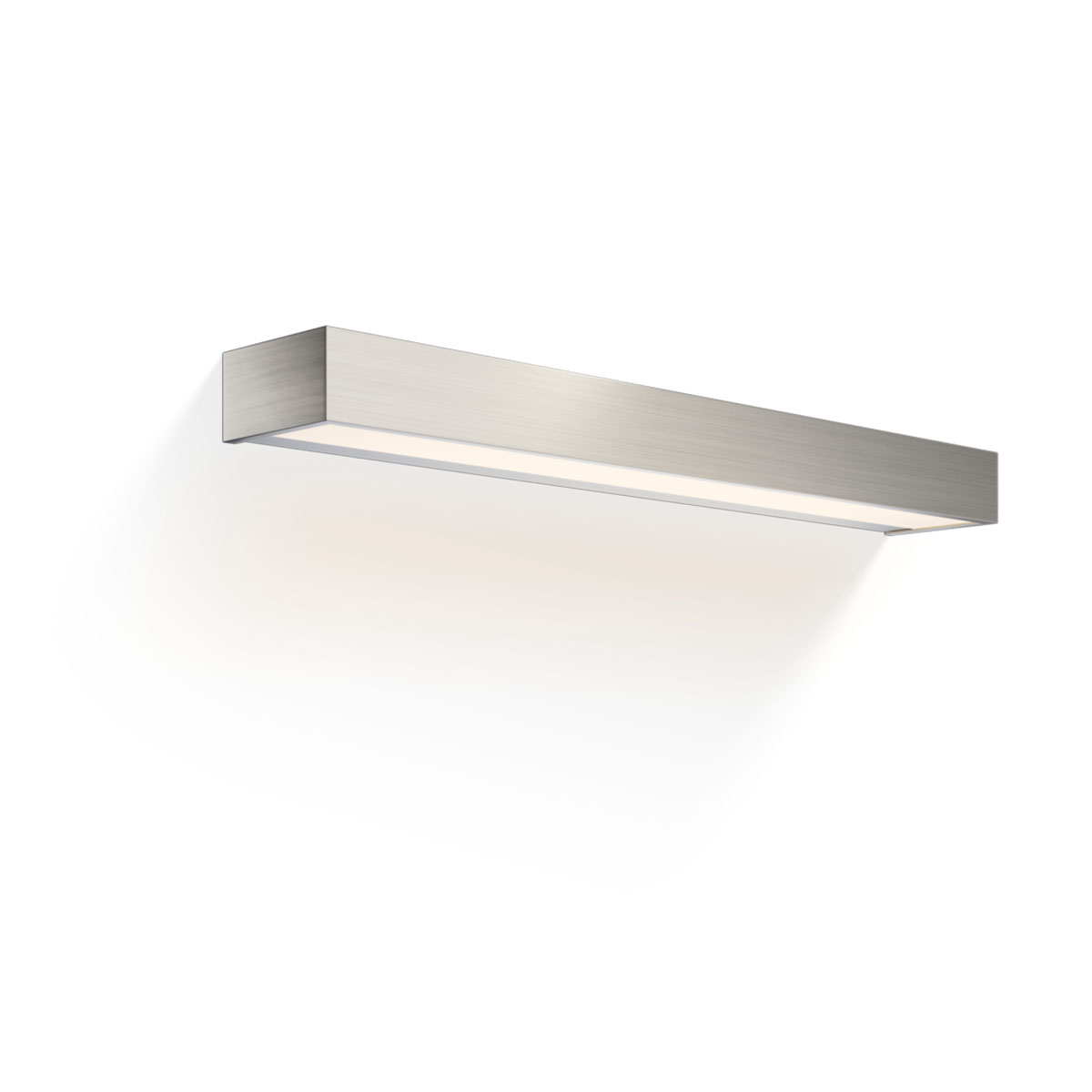 Exklusive Wandleuchte für Badezimmer und Gäste-WC – Decor Walther Box 60 N LED Wandleuchte Bad, Nickel satiniert, B: 60 cm, Warmweiß 3000K