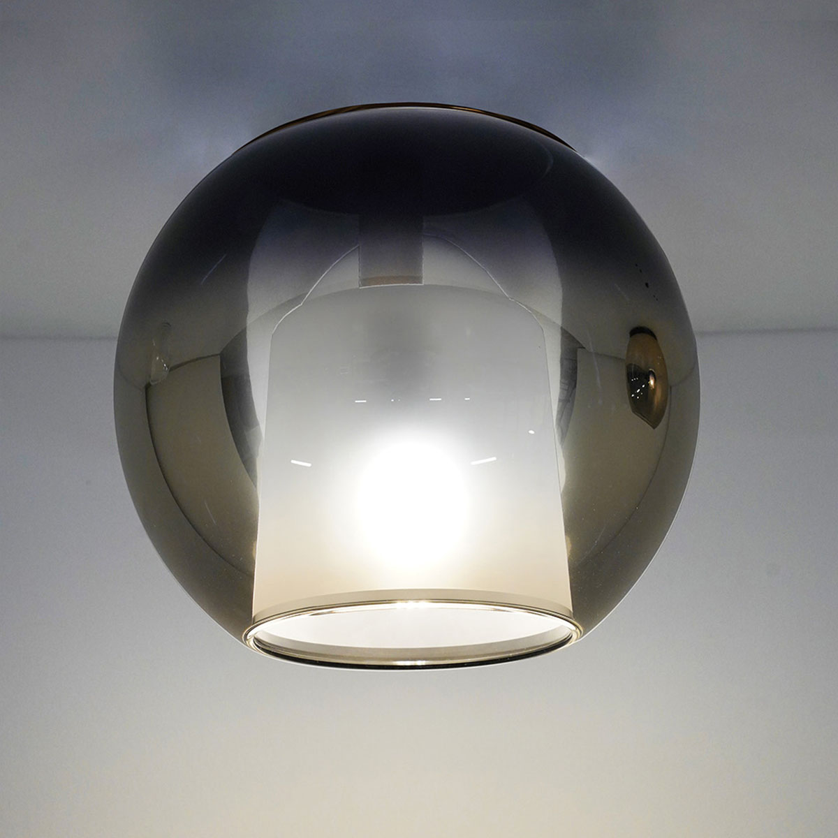 Penta Light Glo Deckenleuchte Deckenstrahler – Rauchglas in Bronze Glas, puristisches Design, diffuse Beleuchtung, setzt Akzente in der Küche