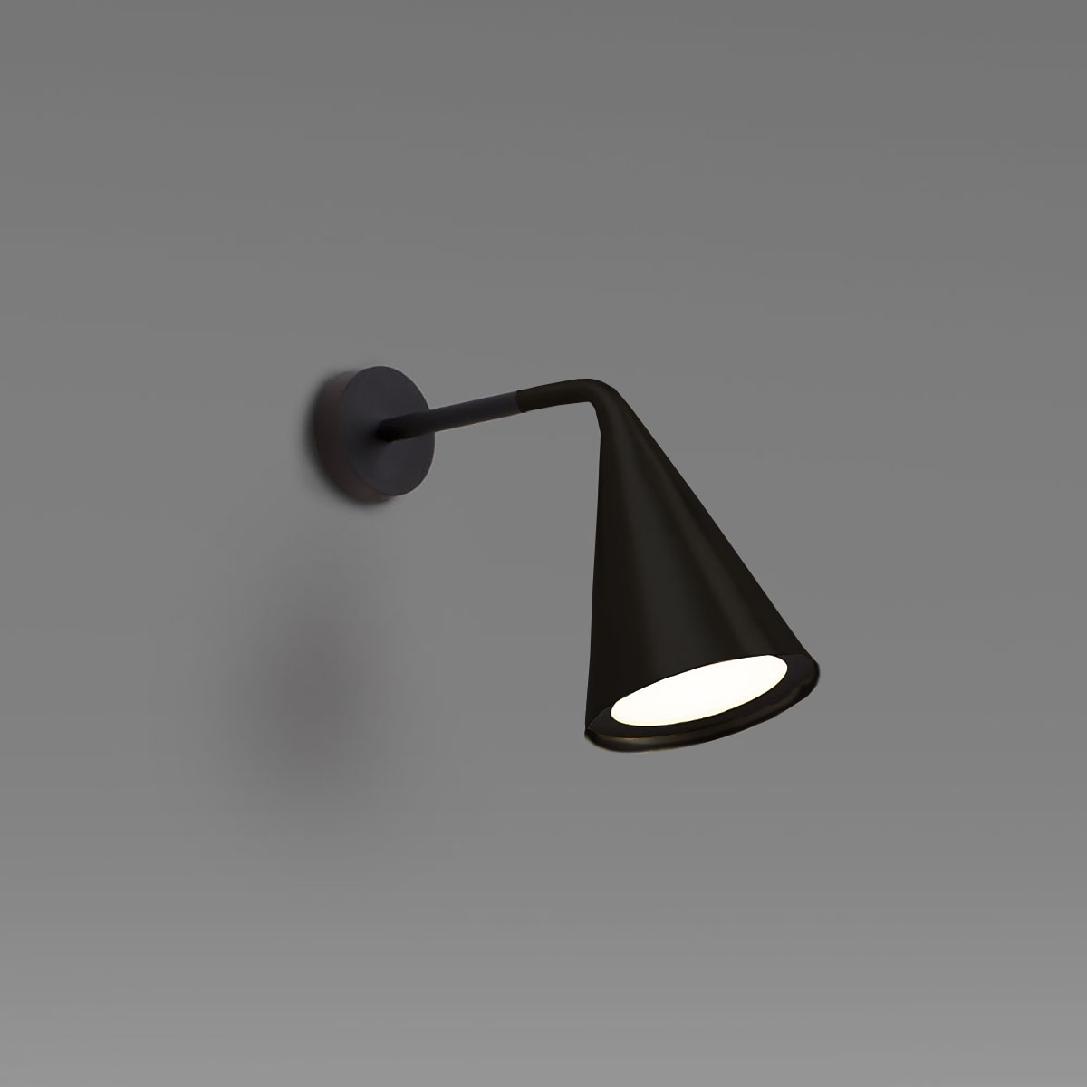 TOOY Gordon 561.42 Wandleuchte, Schwarz Matt, T: 29 cm – italienisches Design