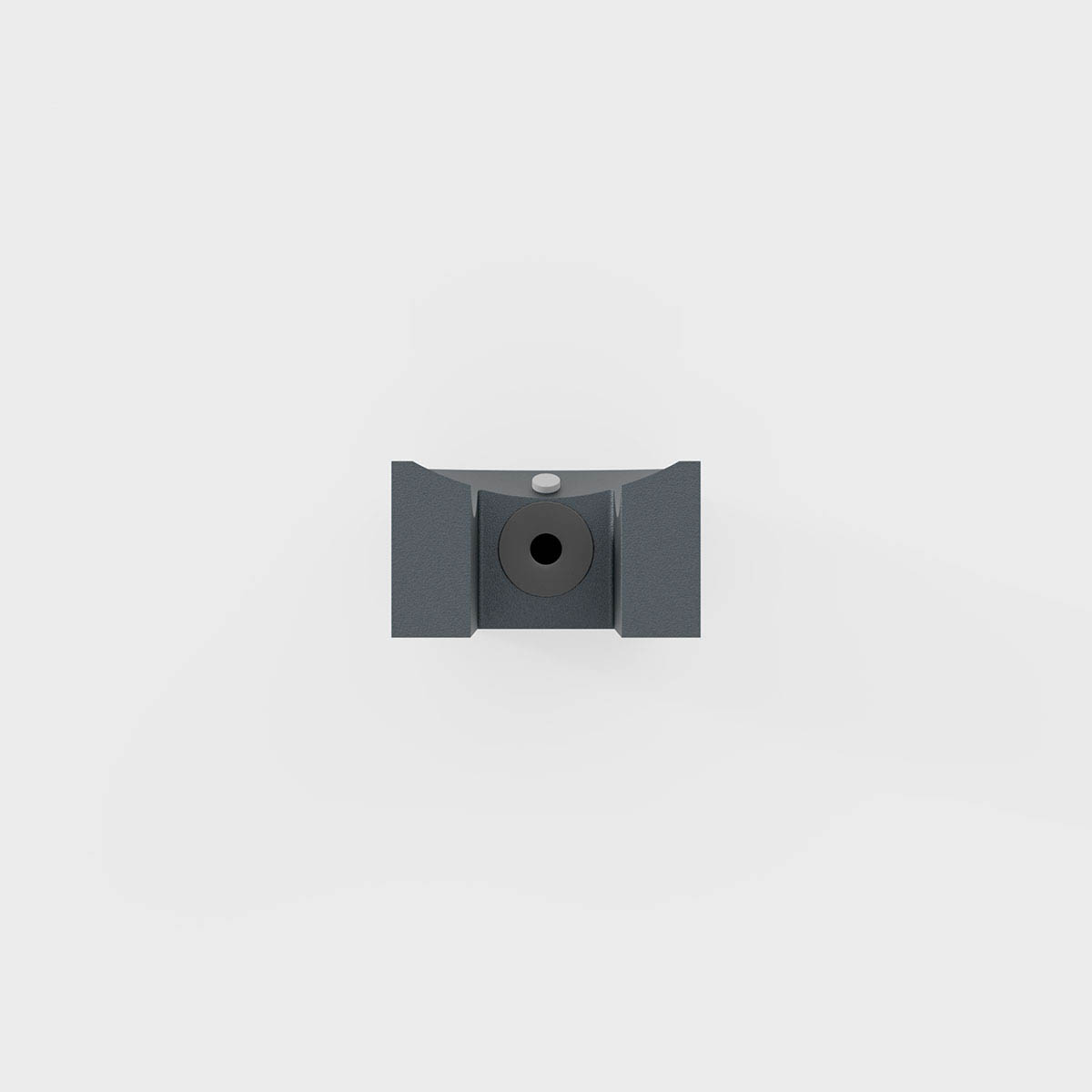 Rechteckiges Zubehör mit einer Aussparung von hinten betrachtet