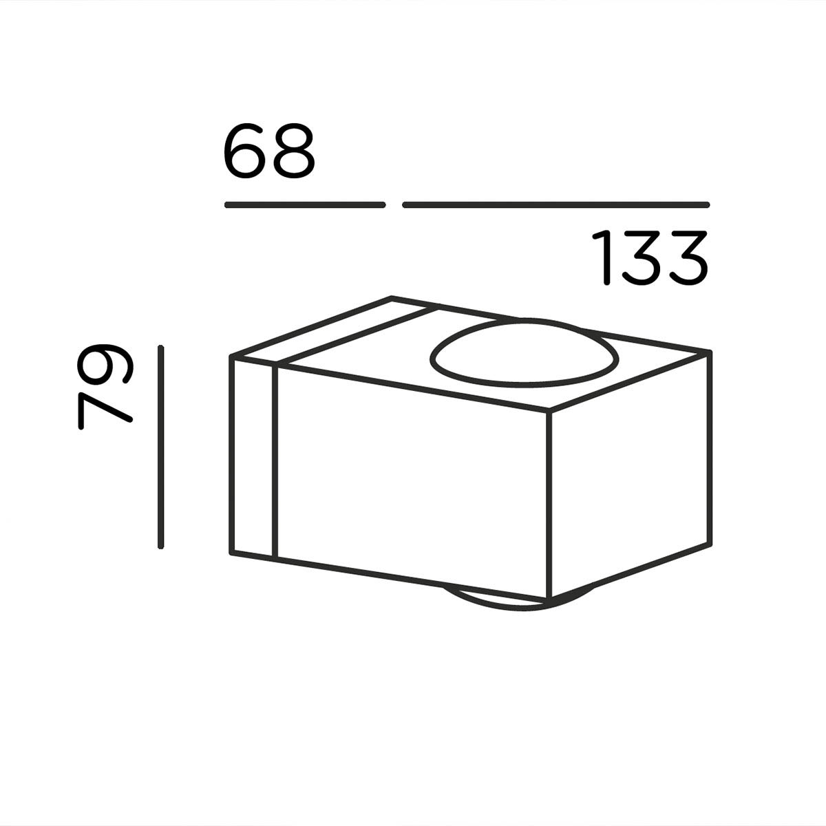 IP44.de como Wandleuchte, H: 7,9 cm, B: 6,8 cm como Wandleuchte, H: 7,9 cm, B: 6,8 cm, Anthrazit Wandleuchten – technische Zeichnung
