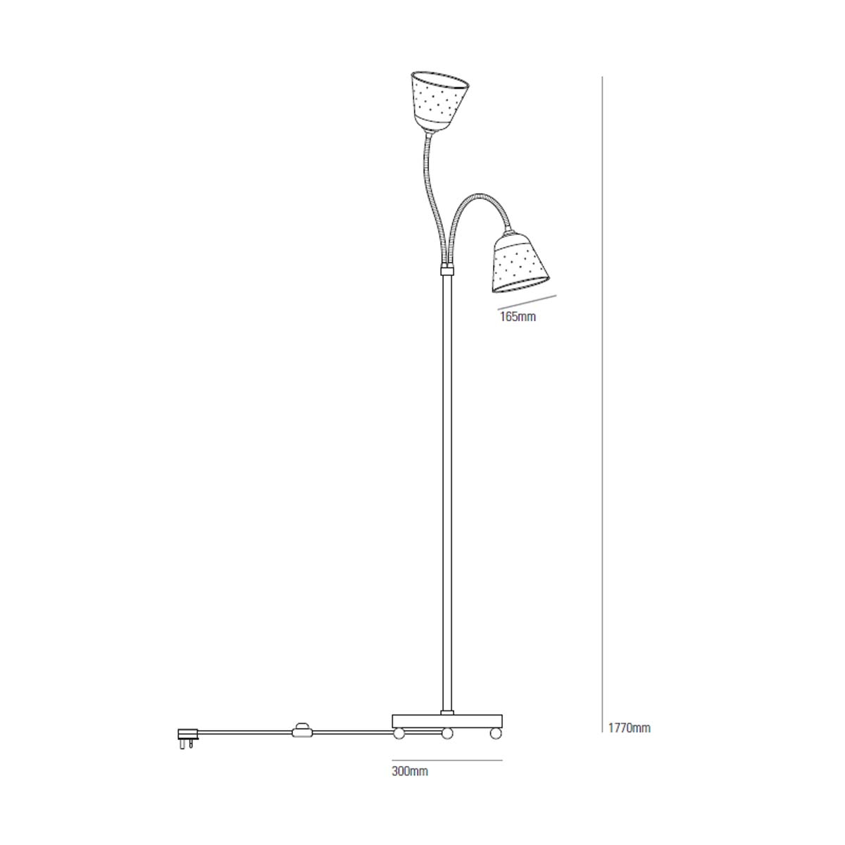 Alma Stehleuchte, H: 177 cm, Algengrün