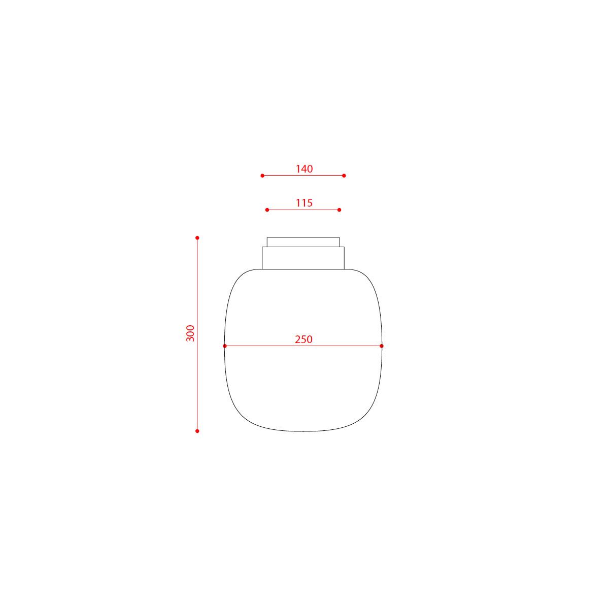 Legier 557.72 Deckenleuchte, Schwarz & Kupfer, Opalglas