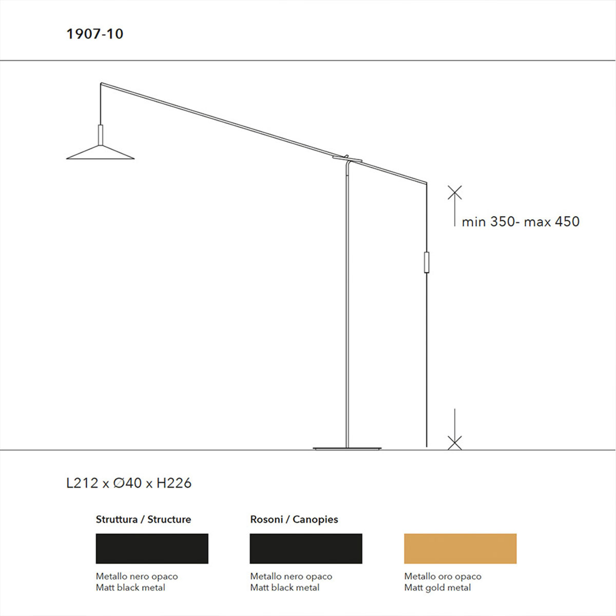 Altura 1907-10 Stehleuchte, H: 226 cm