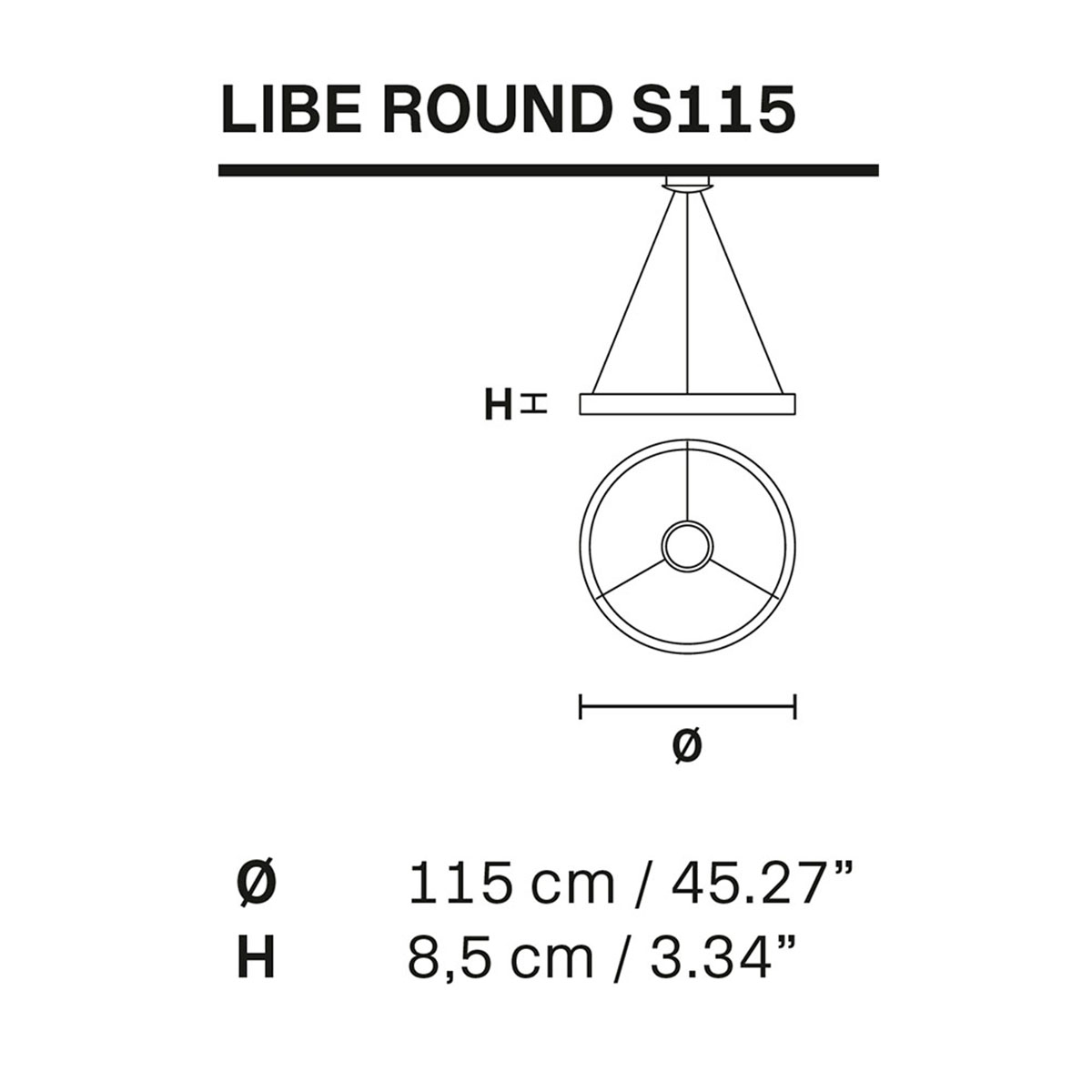 Libe Round S115 Pendelleuchte, Messing gebürstet, Ø: 115 cm