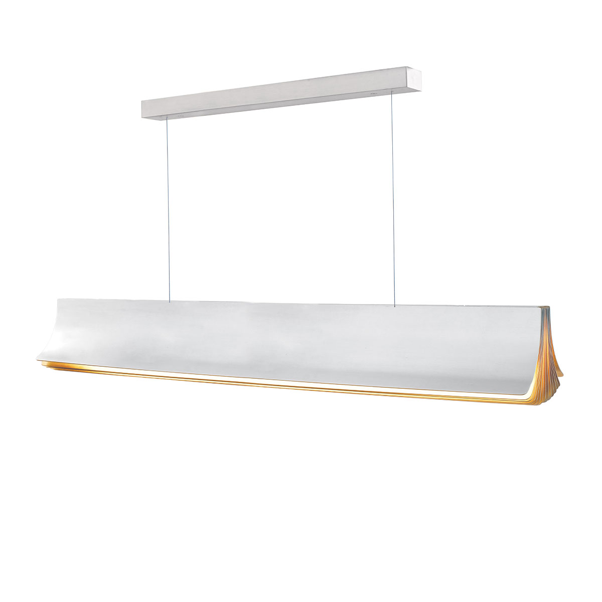 Respiro 1200 Pendelleuchte Weiß & Gold L: 120 cm in Weiß Gold – hochwertige Designerlampe von DCW Editions passt perfekt ins Wohnzimmer