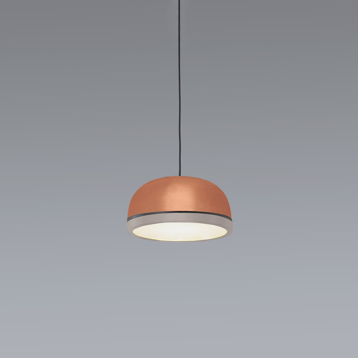 TOOY Molly 556.21 Pendelleuchte Ø: 15 cm Kupfer Sandgrau