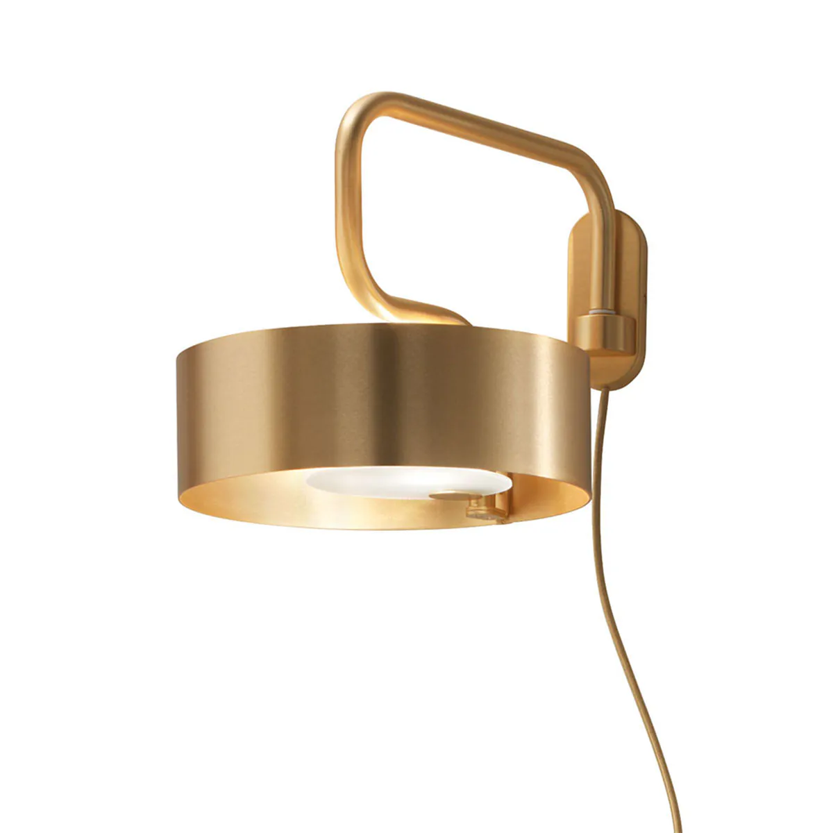 Sound A1 Wandleuchte, L: 30 cm, H: 30 cm, T: 45 cm, Gold gebürstet, Retrofit Sound A1 Wandleuchte, L: 30 cm, H: 30 cm, T: 45 cm, Gold gebürstet, LED-Modul