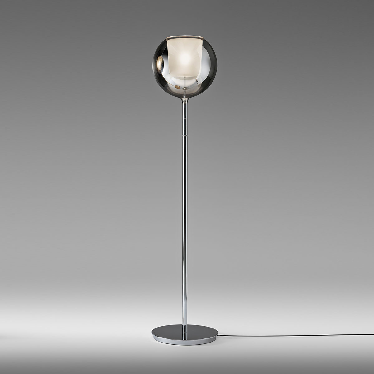 Glo 0811-10 Stehleuchte, H: 180 cm, Silber Glas