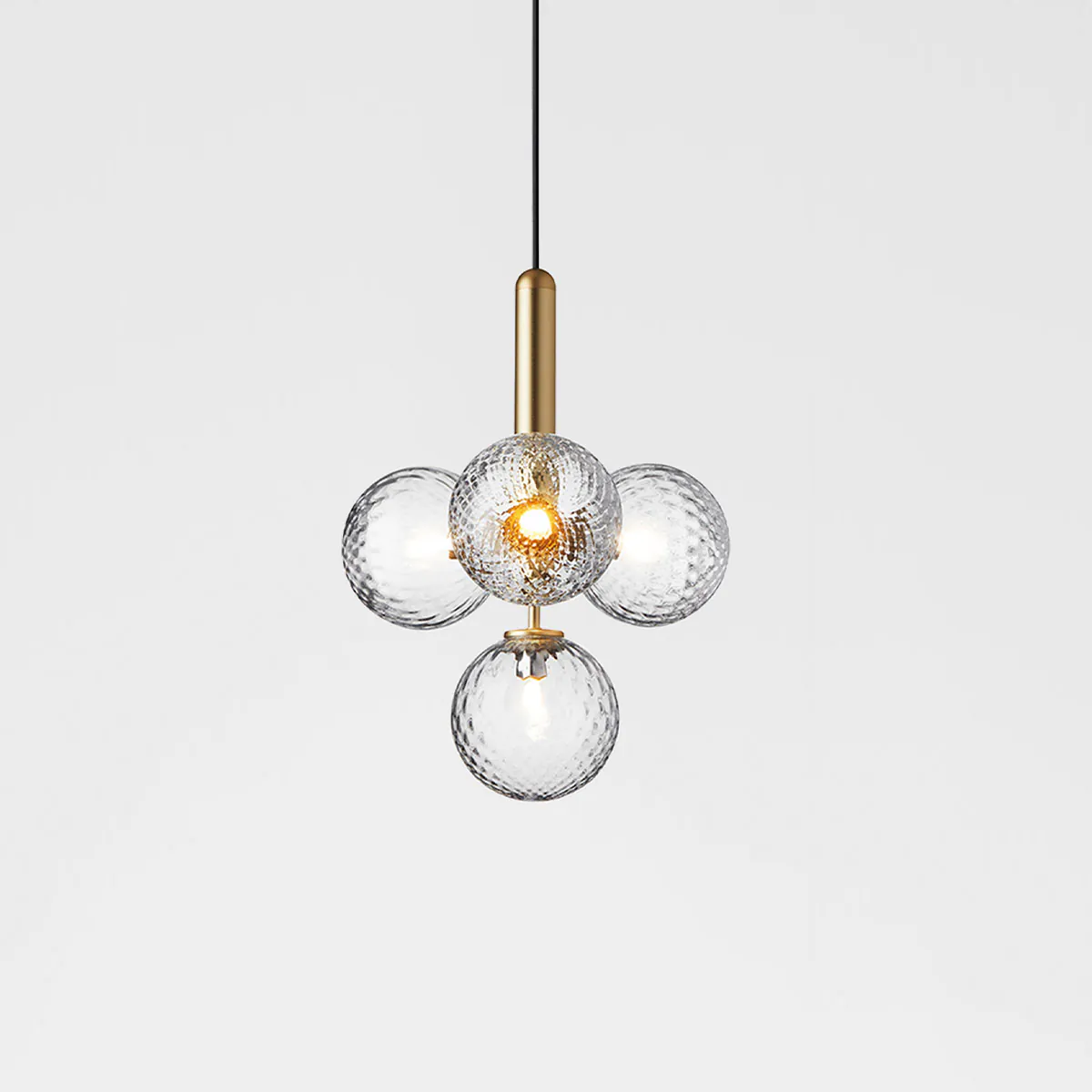 Miira 4 Pendelleuchte, Ø: 38 cm, Messing, Glas transparent Miira 4 Pendelleuchte, Ø: 38 cm, Messing, Glas transparent