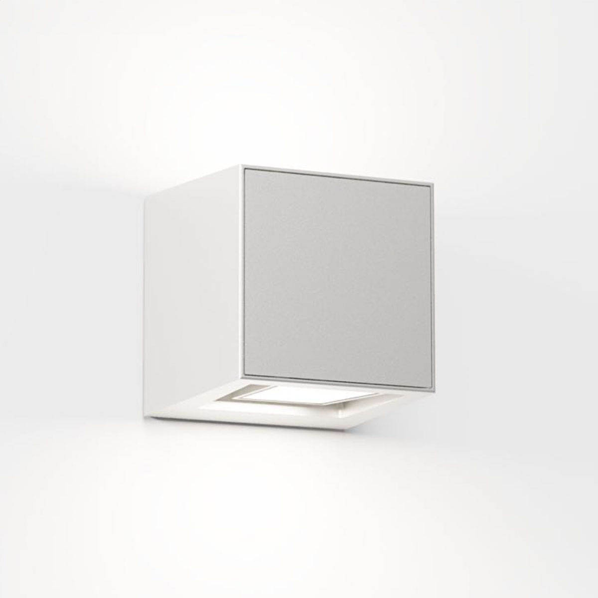 gap q Wandleuchte, H: 12 cm, B: 12 cm, Pure White Rechteckige Wandleuchte für außen in der Farbe weiß