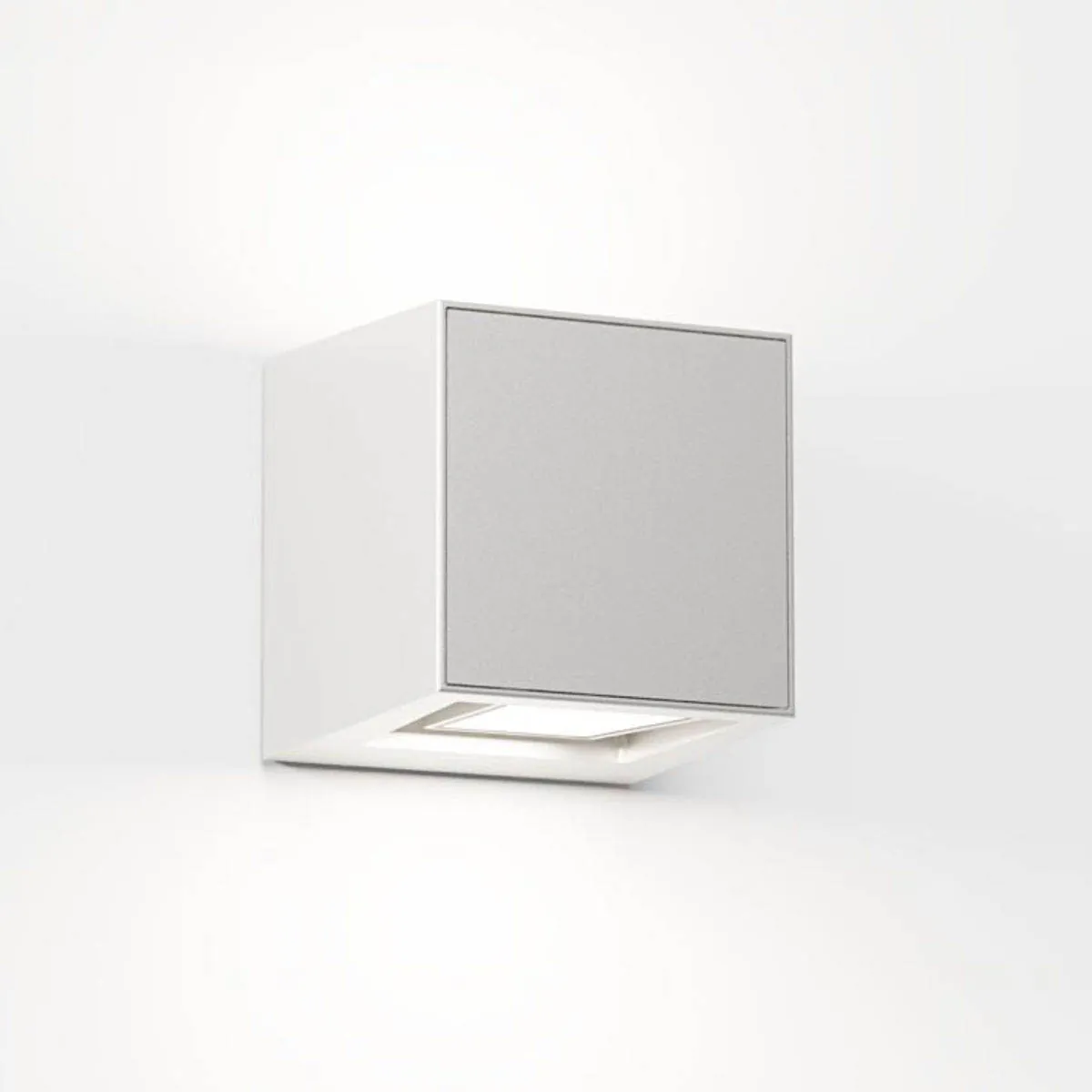 Rechteckige Wandleuchte für außen in der Farbe weiß