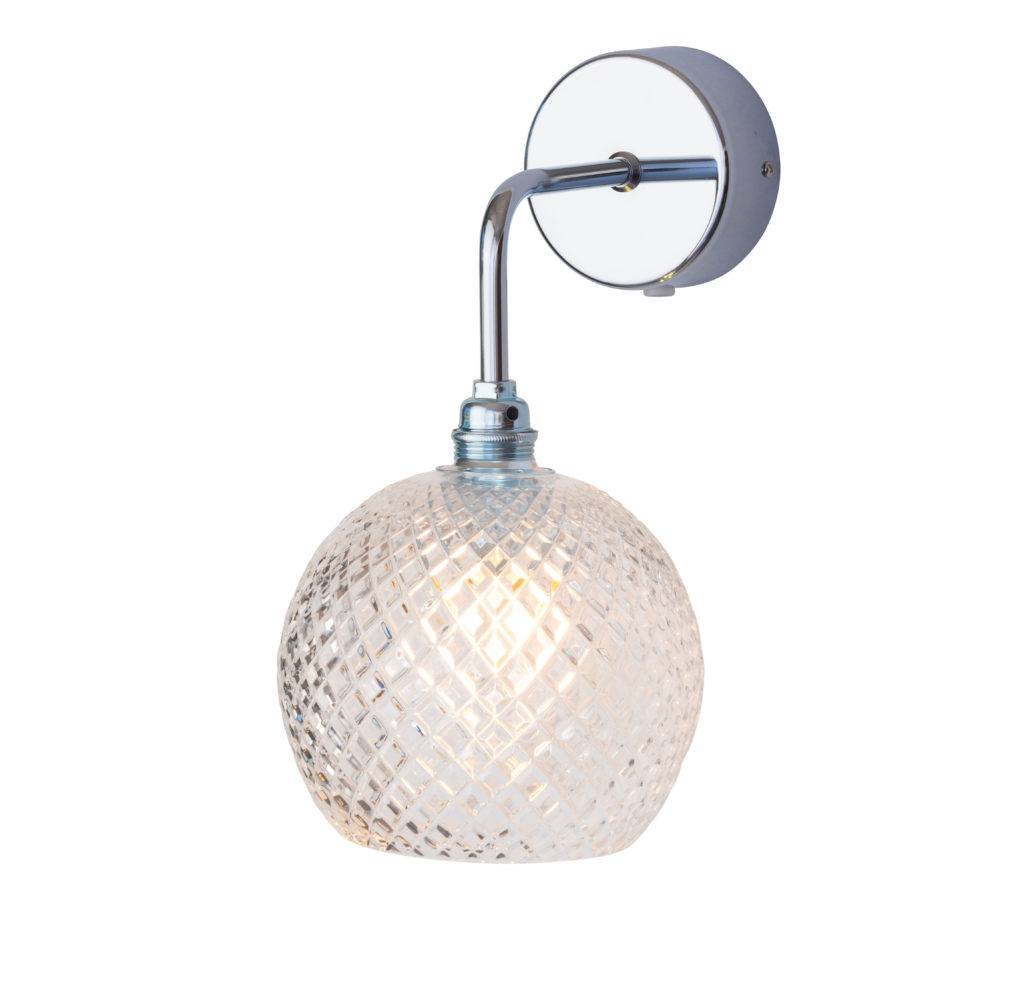 Rowan Wandleuchte Crystal S Ø 15,5 cm, Silber, Small Check Rowan Wandleuchte Crystal S Ø 15,5 cm, Silber, Small Check