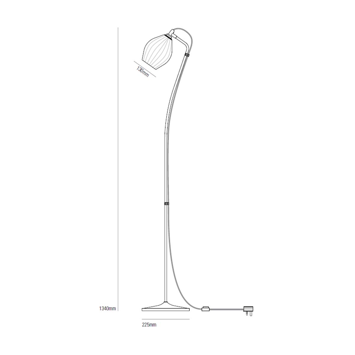 Fin Stehleuchte, H: 134 cm Fin Stehleuchte, H: 134 cm