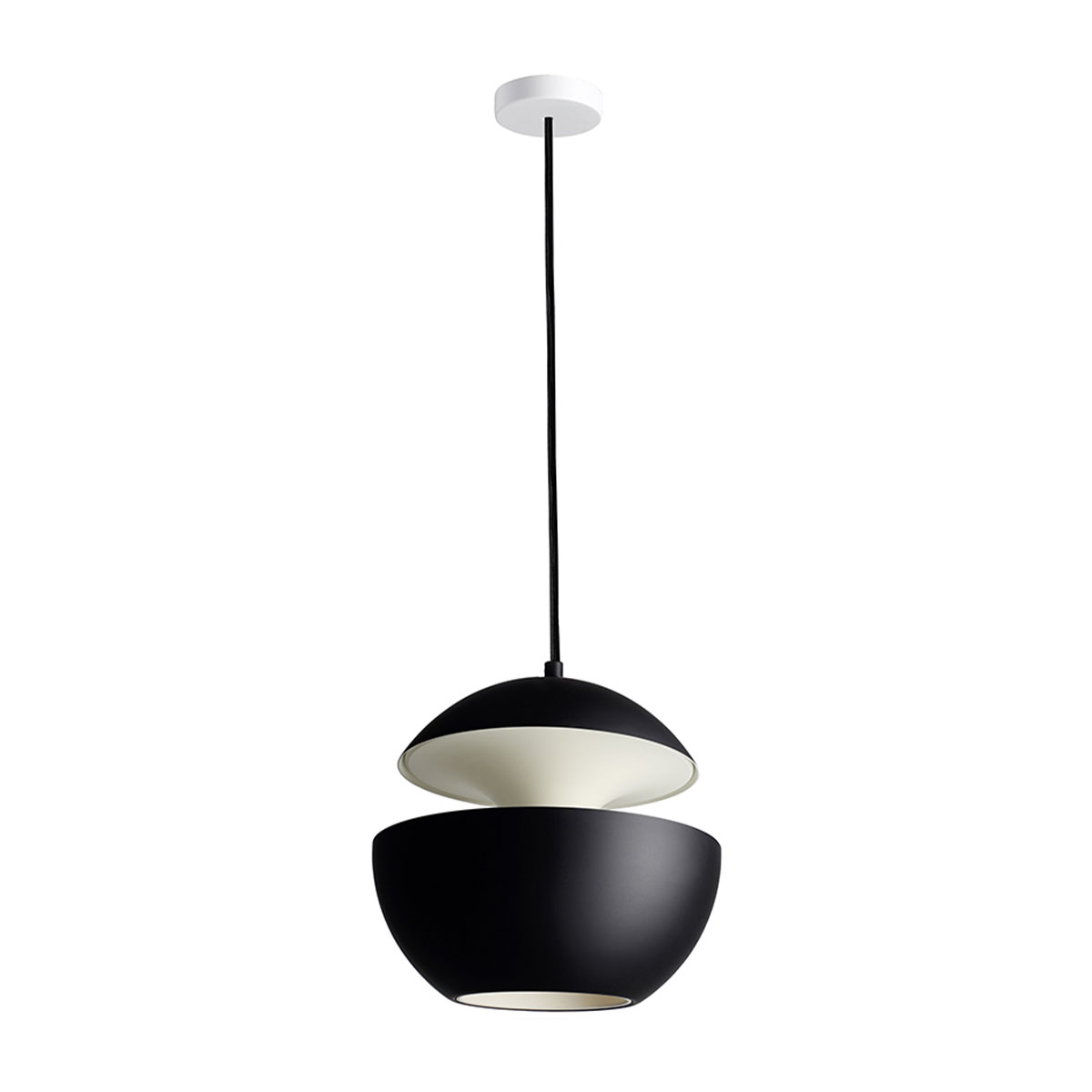 DCW Editions Here Comes The Sun 250 Pendelleuchte Schwarz & Weiß Ø 25 cm Modern – Design-Pendelleuchte für Esszimmer