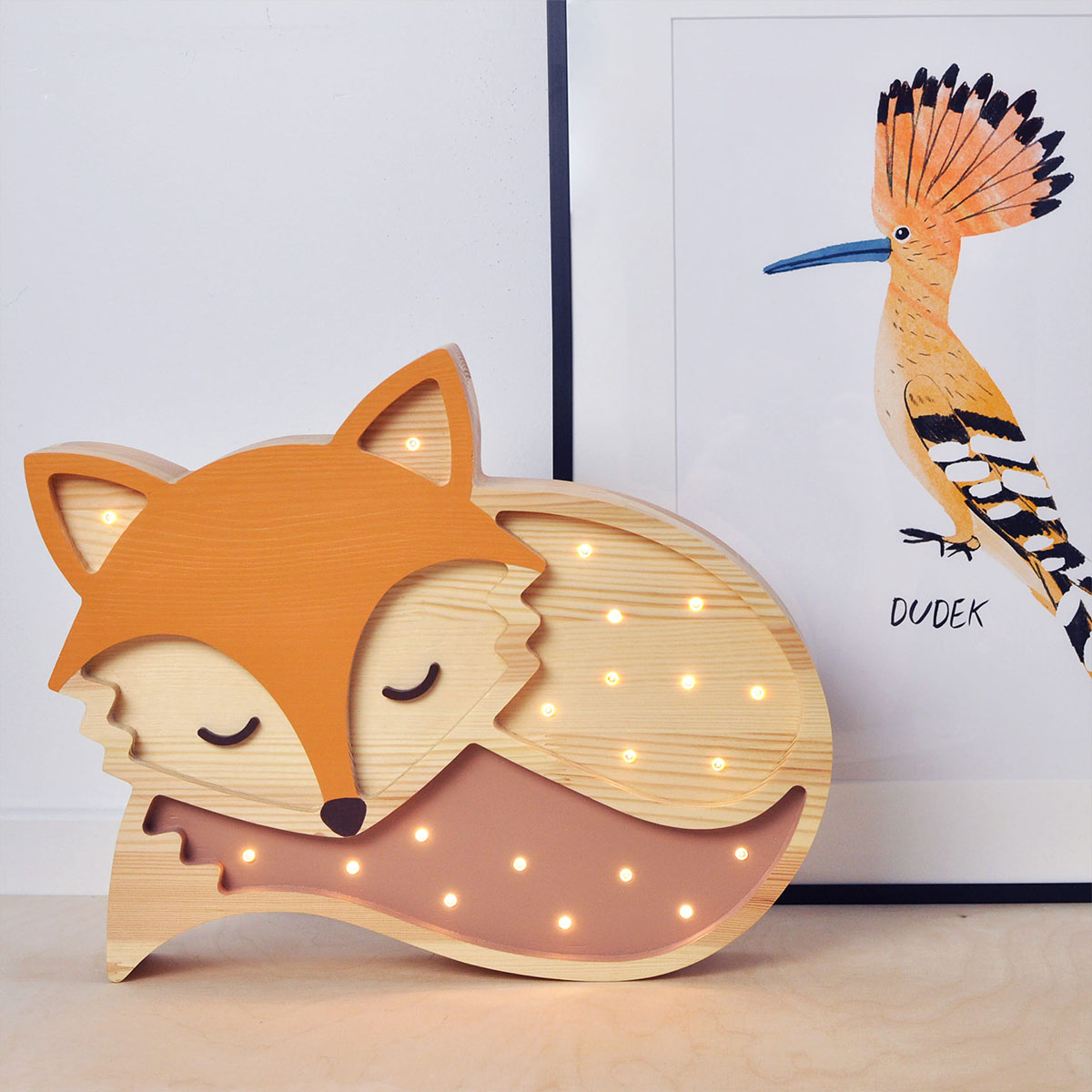 Kinder Nachtlicht Fuchs, Holz, braun/ orange, handgemacht