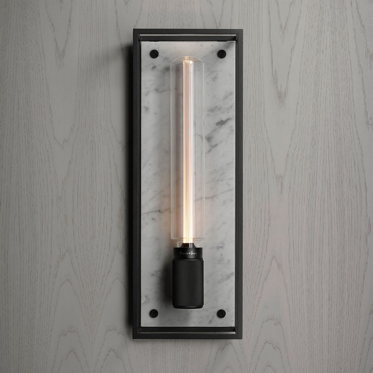 Caged Wall Light Large, White Marble Caged Wall Light Large, White Marble