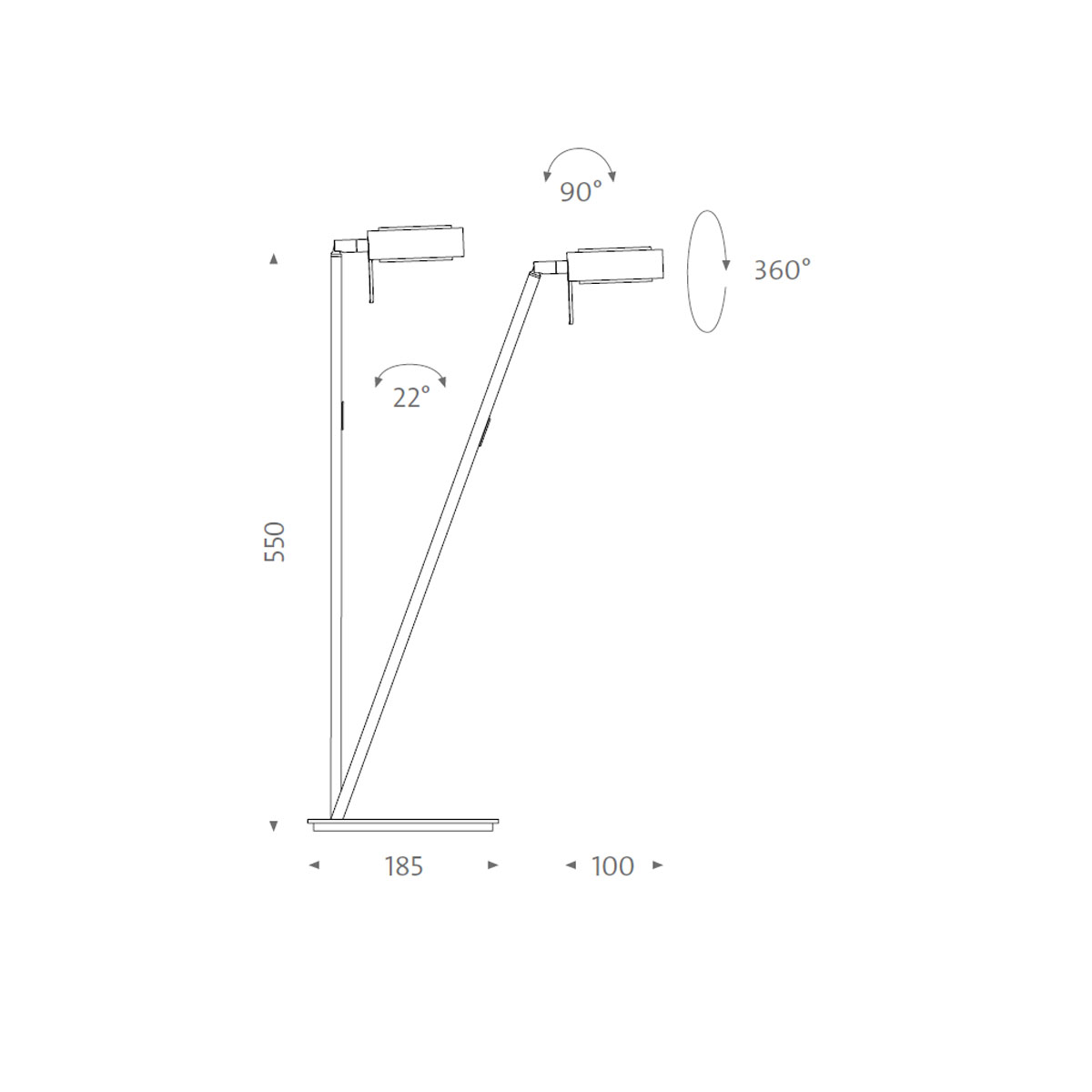 Pure 1 Tischleuchte, H: 55 cm, Weiß matt Pure 1 Tischleuchte, H: 55 cm, Basalt Grau matt