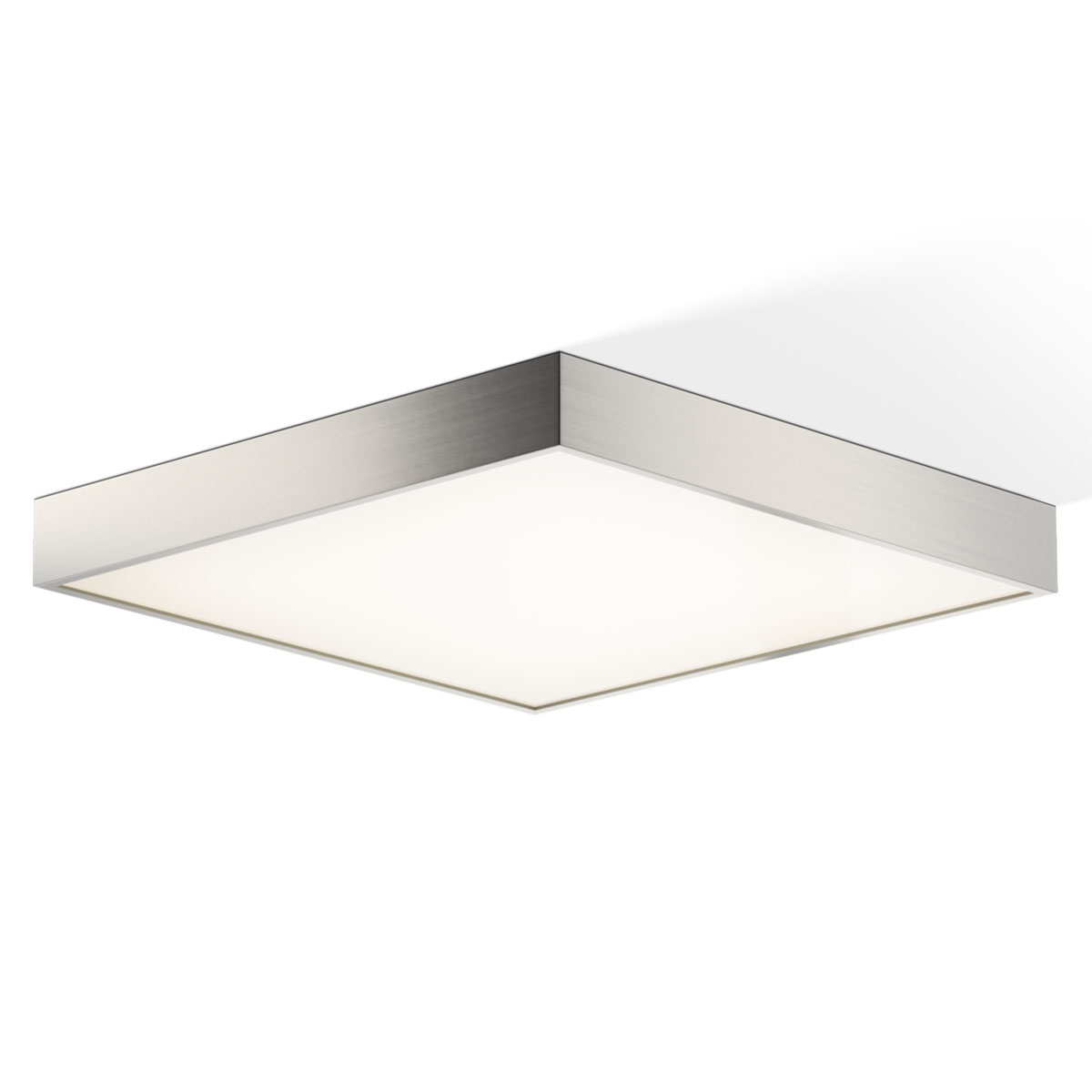 Cut 40 N LED Deckenleuchte Badezimmer, Nickel satiniert, B: 40 cm, T: 40 cm