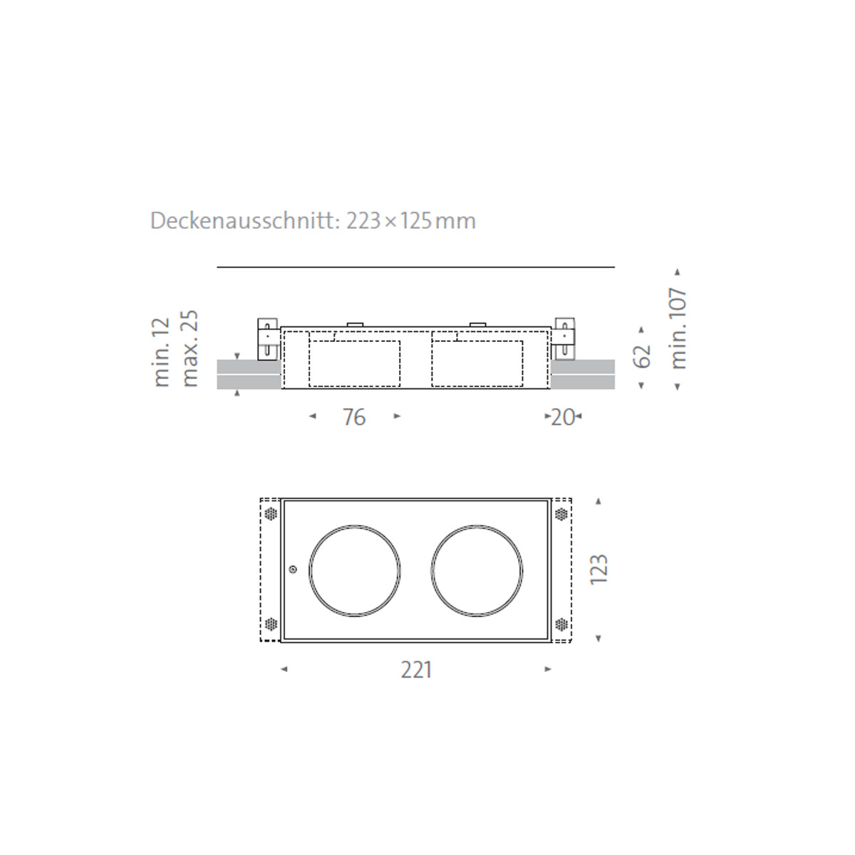 Wittenberg 4.0, wi4-eb-2e-db Einbaustrahler, Weiß matt, Extra-Warmweiß 2700K, Spot 12° Wittenberg 4.0, wi4-eb-2e-db Einbaustrahler, Schwarz matt, Warmweiß 3000K, Flood 38°