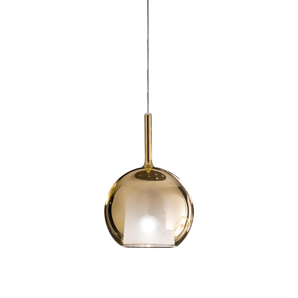 Glo 0811-20 Mini Pendelleuchte Ø: 13 cm, Gold Glas, 4 m