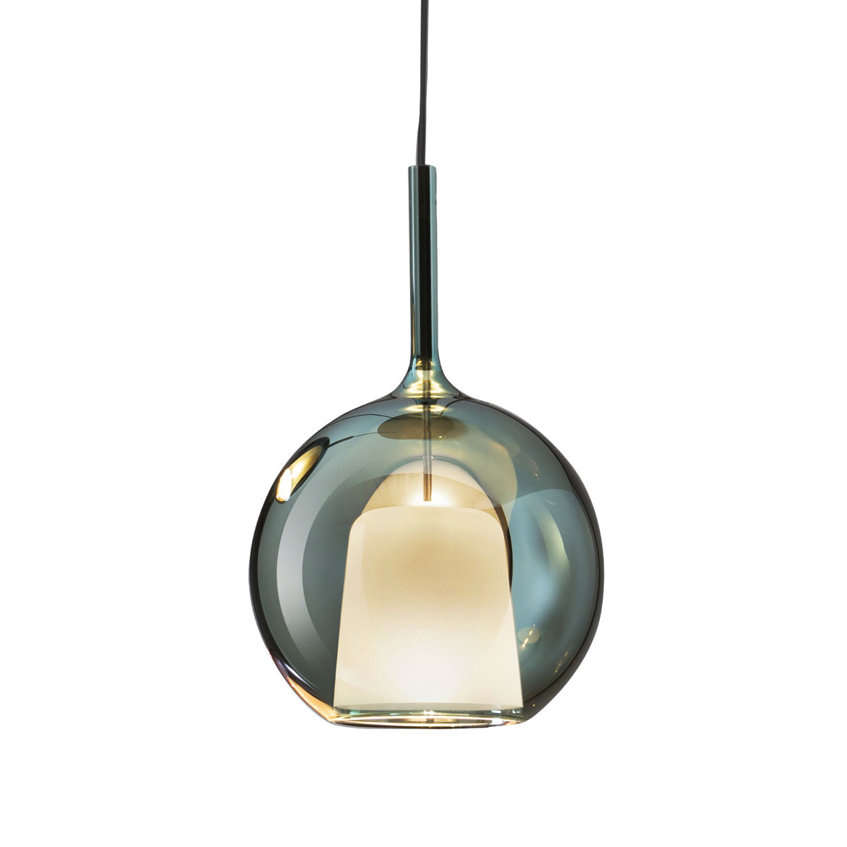 Glo 0811-21 Medium Pendelleuchte Ø: 25 cm, Grün Glas, 4 m
