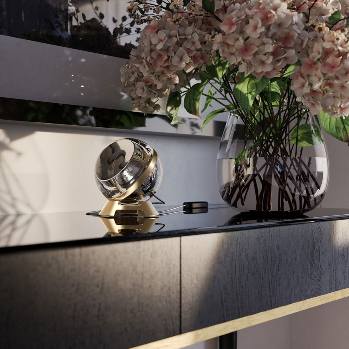 Limbus Eye Body Tischleuchte, Ø: 12 cm, Aluminium eloxiert, Extra-Warmweiß 2700K