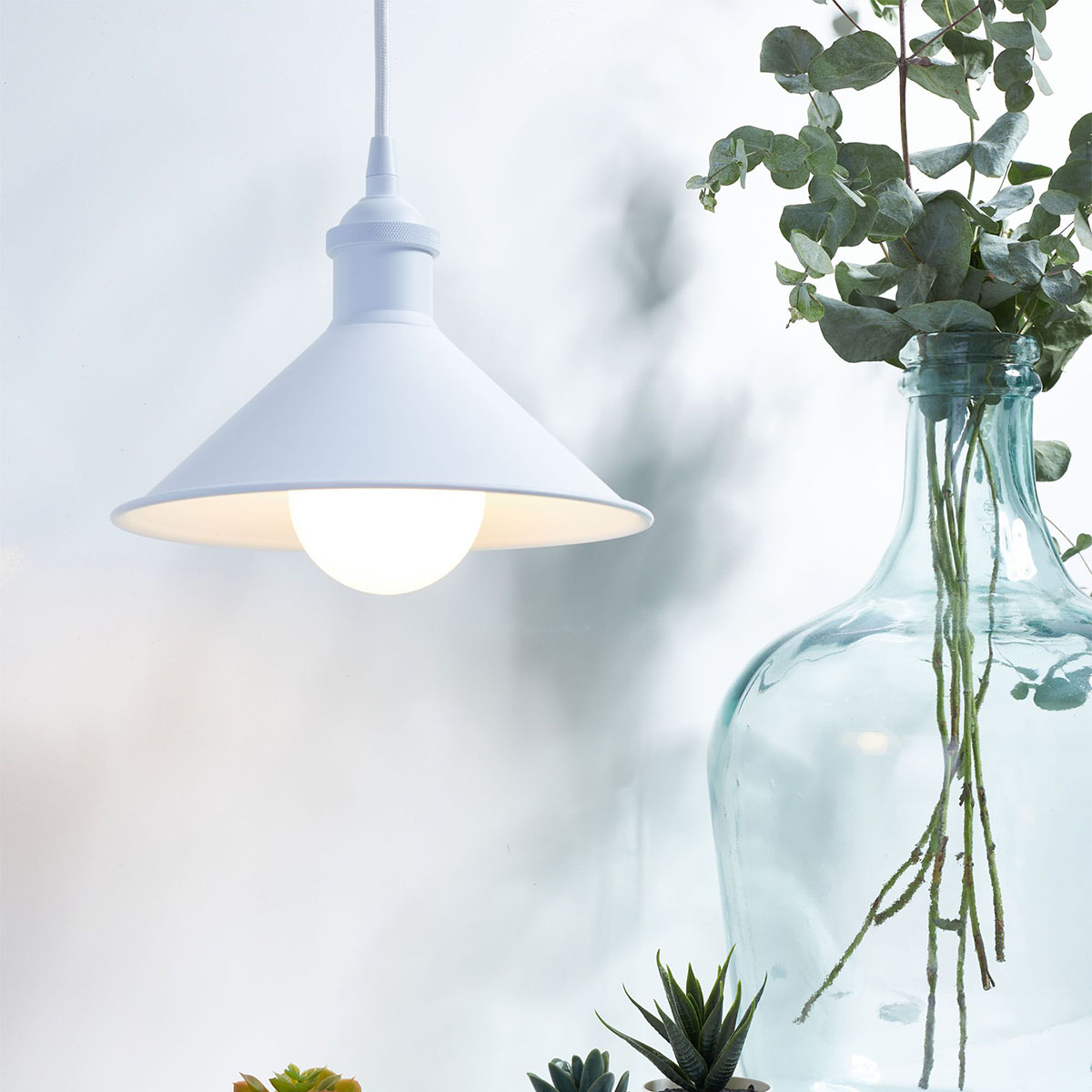 Textilkabel für Lampe, 2 Meter Stoffkabel 2-adrig (2 x 0,75mm²), Weiß