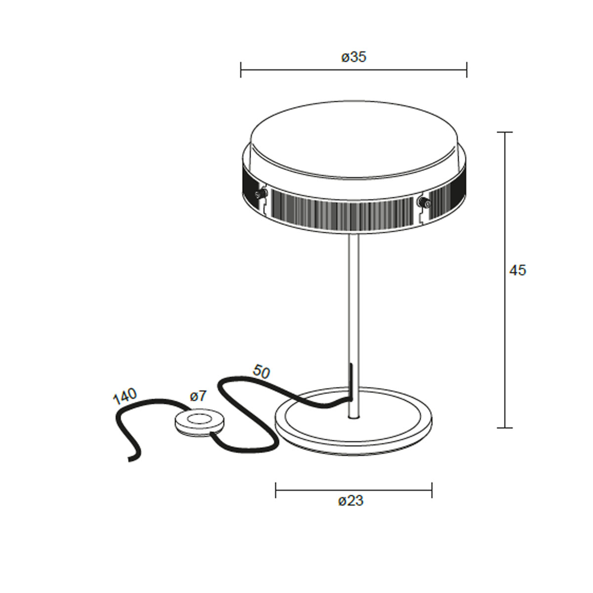 Anima Tischleuchte, H: 45 cm, Messing eloxiert, Extra-Warmweiß 2700K