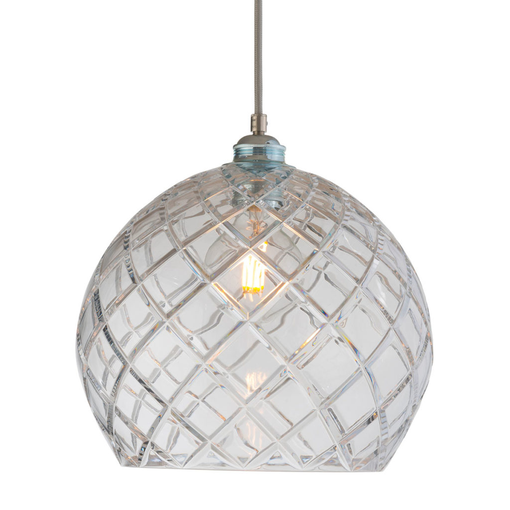 Ebb & Flow Rowan Pendelleuchte Crystal L Ø 28 cm Rowan Pendelleuchte Crystal L Ø 28 cm, Silber, Large Check Silber Pendelleuchten – Designleuchte, handgefertigt für Esszimmer