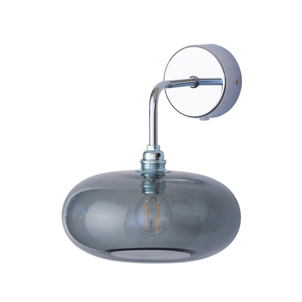 Horizon Wandleuchte Ø 21 cm, Smokey Grey, Silber Horizon Wandleuchte Ø 21 cm, Smokey Grey, Silber