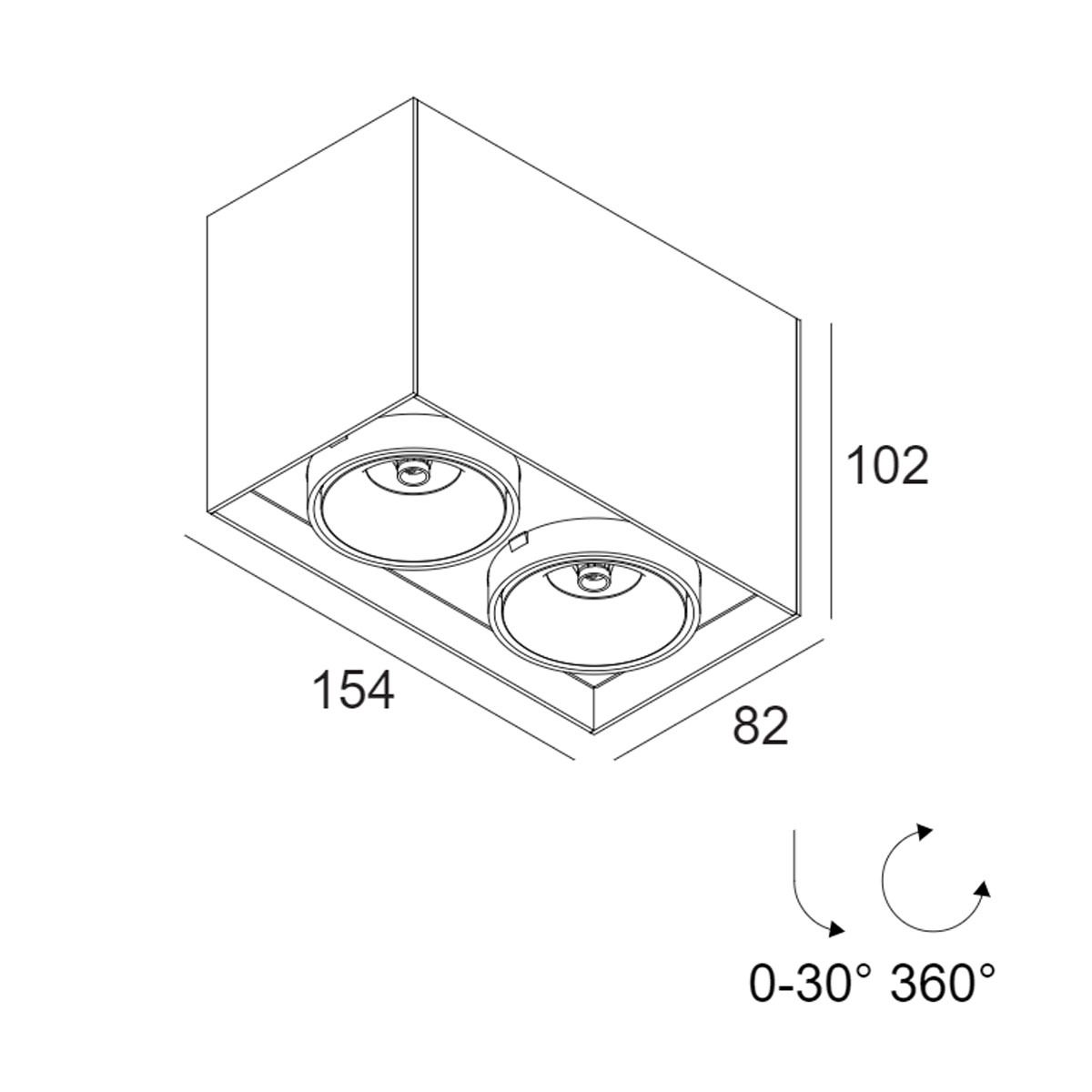 MINIGRID 67 ON 245 92718 DIM8 Aufbaustrahler, L: 15,4 cm, B: 8,2 cm, Schwarz, Extra-Warmweiß 2700K, 18° MINIGRID 67 ON 245 93037 DIM8 Aufbaustrahler, L: 15,4 cm, B: 8,2 cm, Weiß & Schwarz, Warmweiß 3000K, 37°