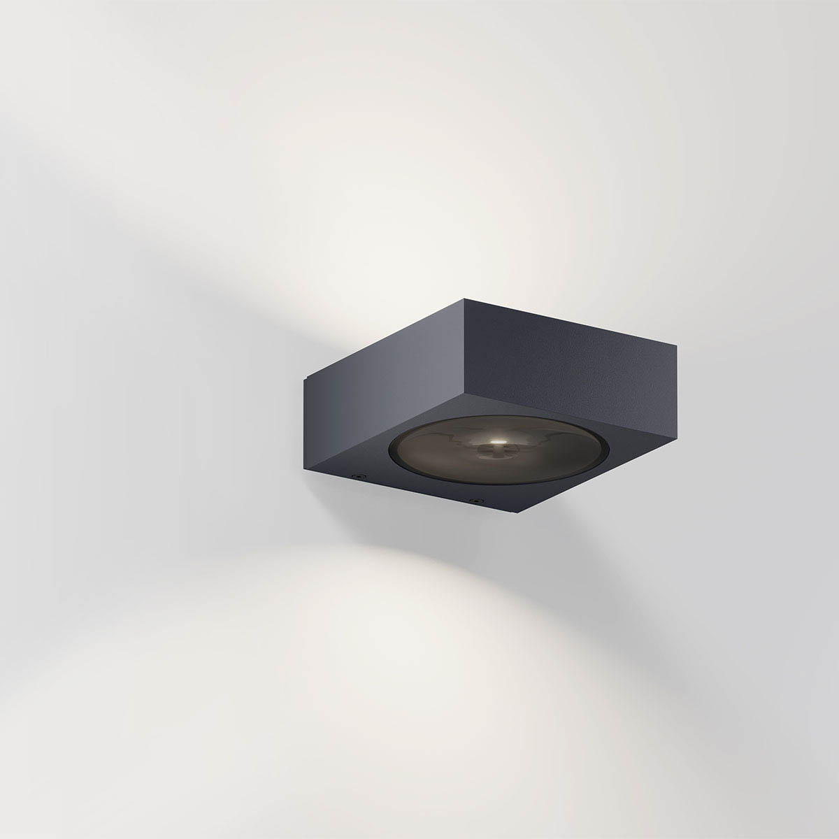 IP44.de luci Wandleuchte, H: 5,3 cm, T: 16 cm Anthrazit IP44.de luci Wandleuchte, H: 5,3 cm, T: 16 cm Anthrazit
