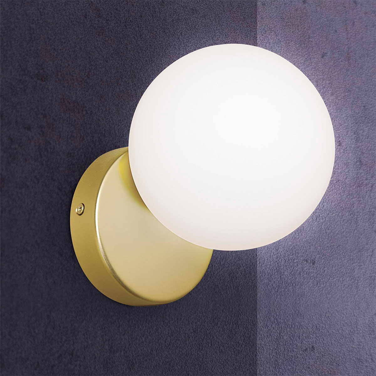 Tin-Tin AP Wandleuchte, H: 16 cm, T: 16 cm,, Gold satiniert